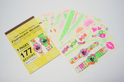 螢光紋身貼紙簿